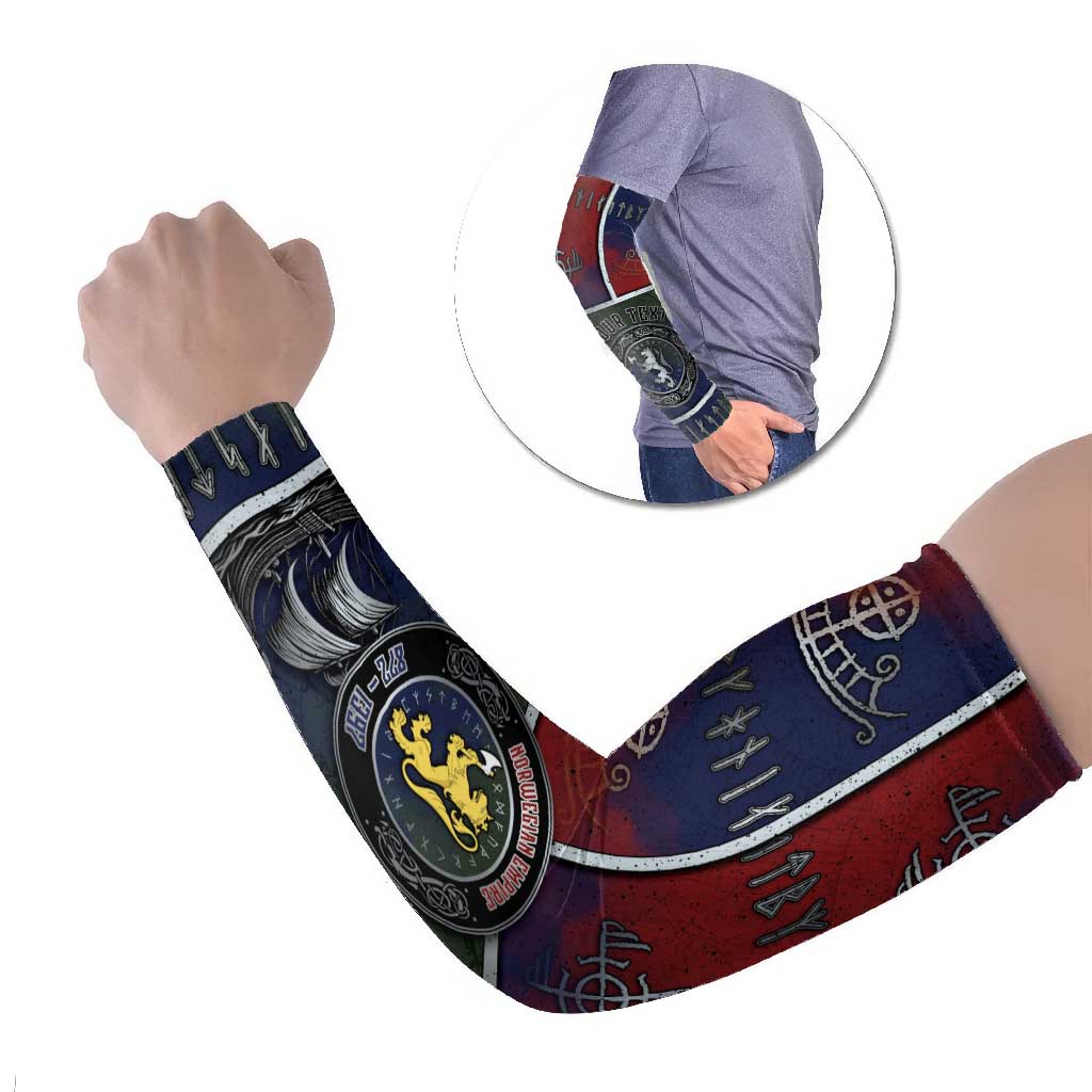 Personalized Norwegian Empire Arm Sleeves Ancient Viking Patterns - Wonder Print Shop