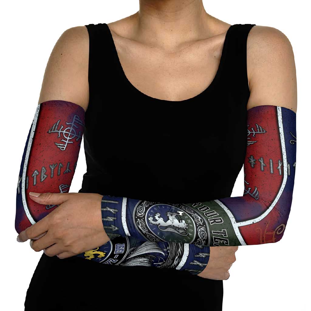 Personalized Norwegian Empire Arm Sleeves Ancient Viking Patterns - Wonder Print Shop