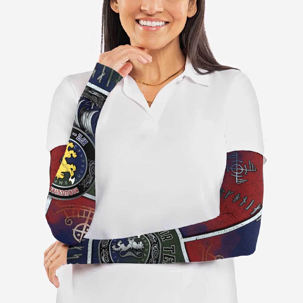 Personalized Norwegian Empire Arm Sleeves Ancient Viking Patterns - Wonder Print Shop