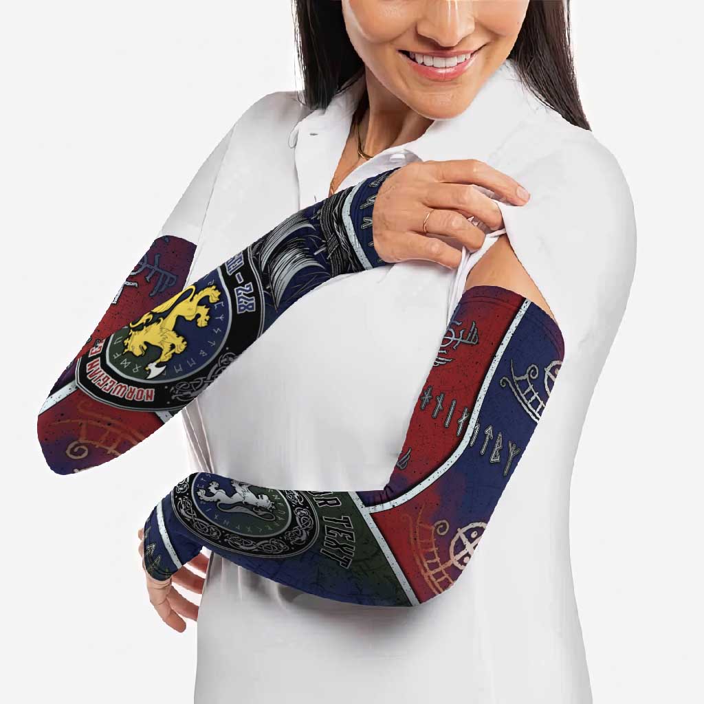 Personalized Norwegian Empire Arm Sleeves Ancient Viking Patterns - Wonder Print Shop