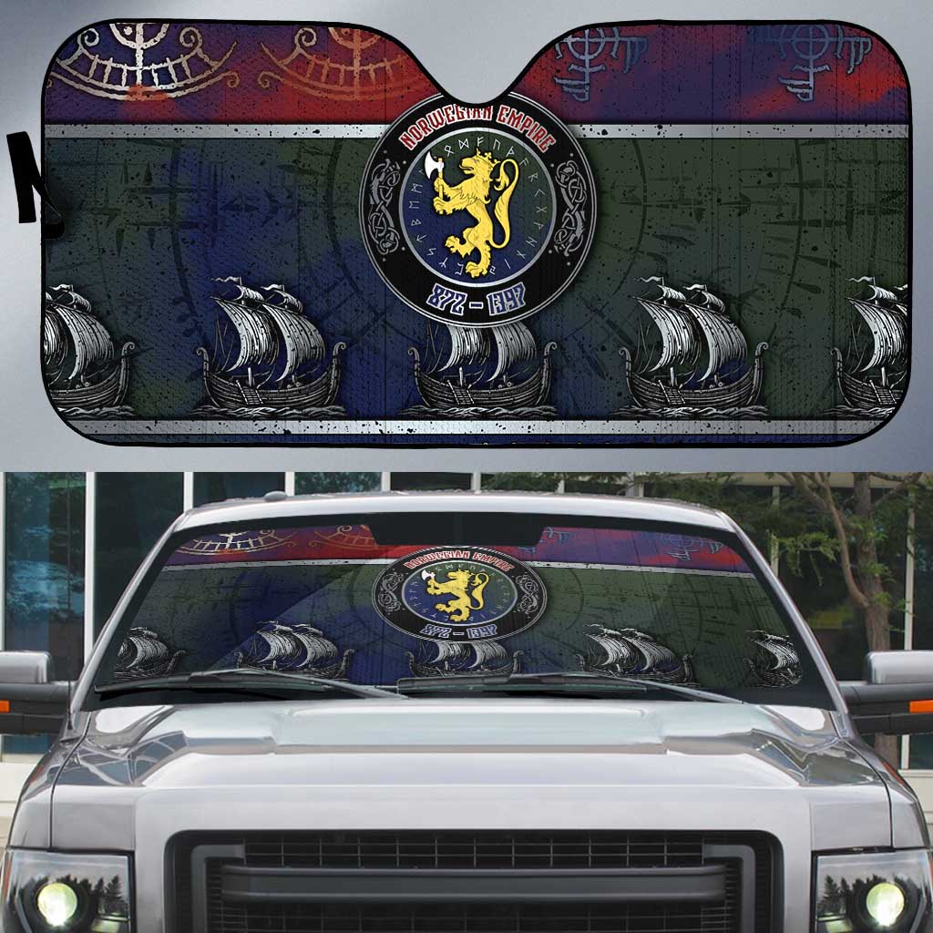 Norwegian Empire Auto Sun Shade Ancient Viking Patterns - Wonder Print Shop