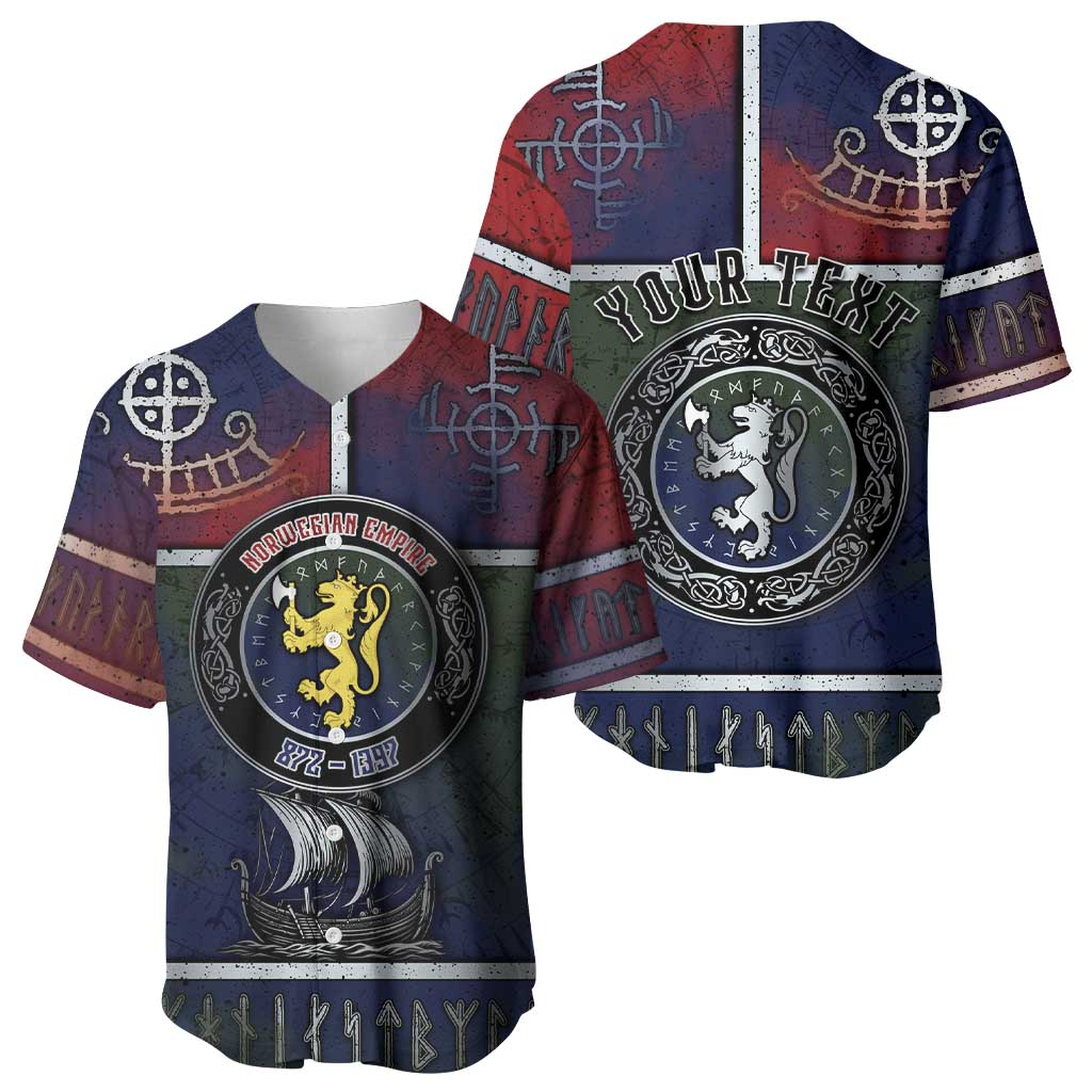Personalized Norwegian Empire Baseball Jersey Ancient Viking Patterns - Wonder Print Shop