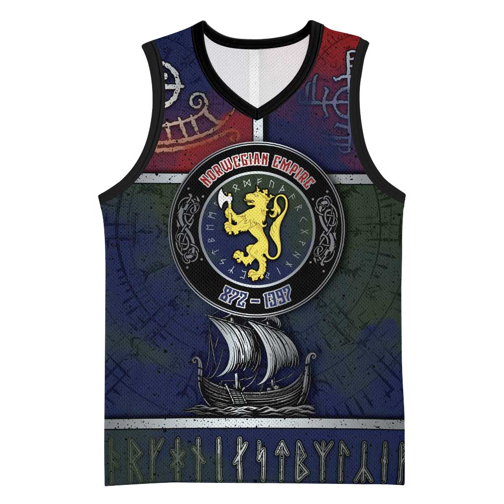Personalized Norwegian Empire Basketball Jersey Ancient Viking Patterns - Wonder Print Shop