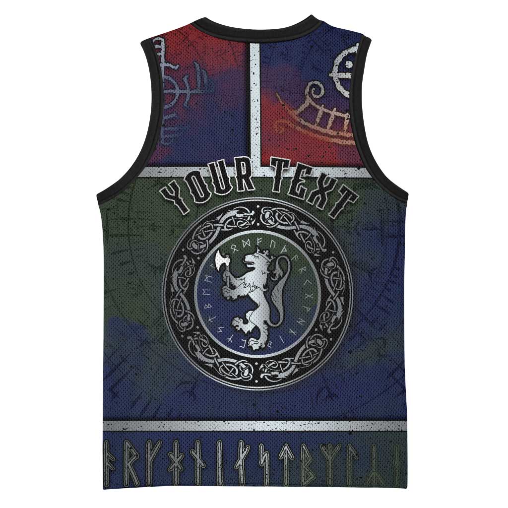 Personalized Norwegian Empire Basketball Jersey Ancient Viking Patterns - Wonder Print Shop