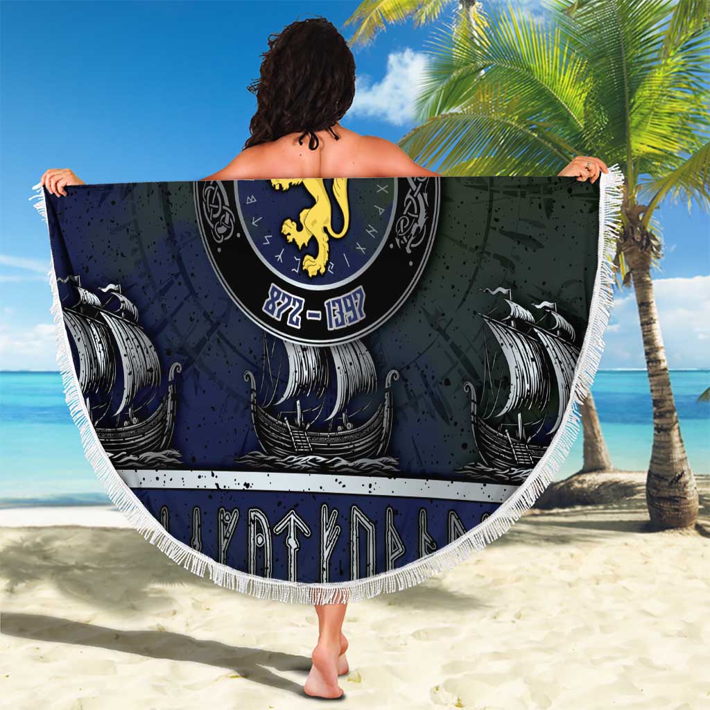 Norwegian Empire Beach Blanket Ancient Viking Patterns - Wonder Print Shop
