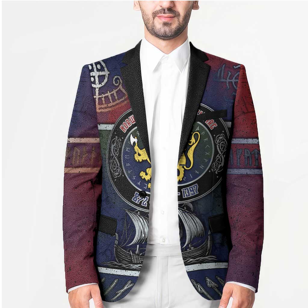 Personalized Norwegian Empire Blazer Ancient Viking Patterns - Wonder Print Shop