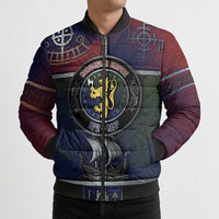 Personalized Norwegian Empire Bomber Puffer Jacket Ancient Viking Patterns - Wonder Print Shop