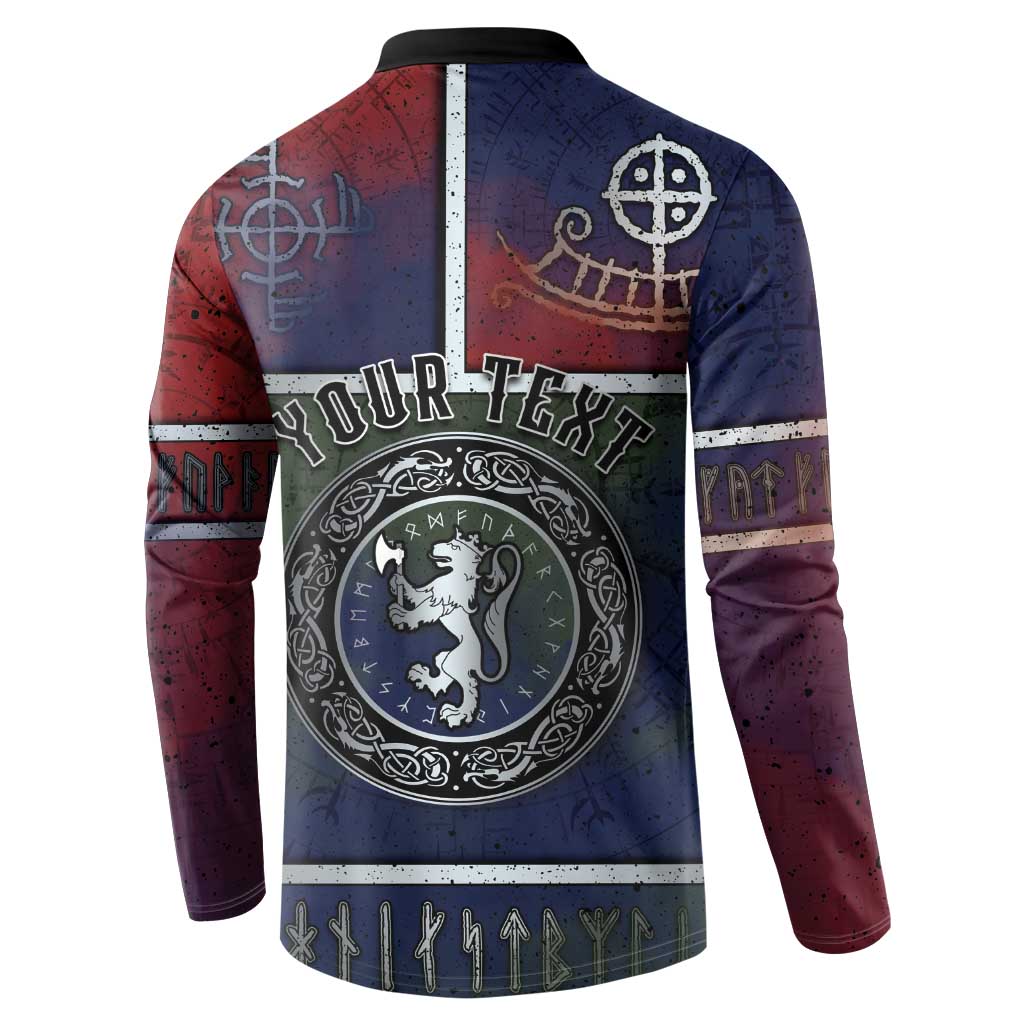 Personalized Norwegian Empire Button Sweatshirt Ancient Viking Patterns - Wonder Print Shop