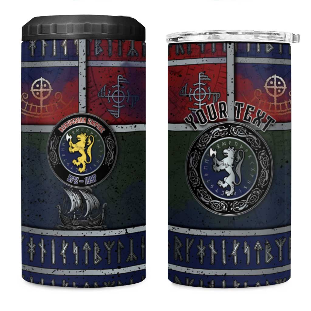 Personalized Norwegian Empire 4 in 1 Can Cooler Tumbler Ancient Viking Patterns - Wonder Print Shop