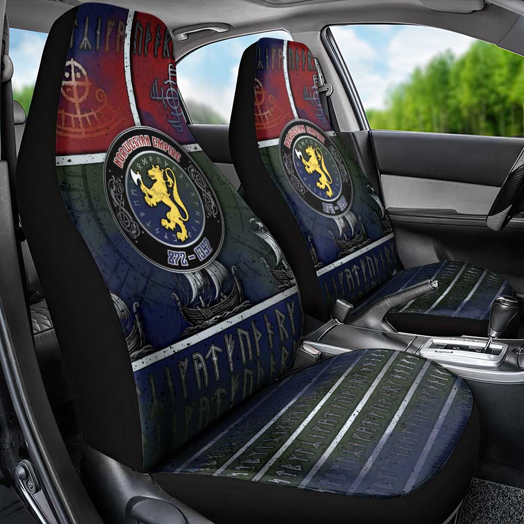 Norwegian Empire Car Seat Cover Ancient Viking Patterns - Wonder Print Shop