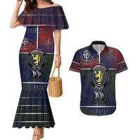 Personalized Norwegian Empire Couples Matching Mermaid Dress and Hawaiian Shirt Ancient Viking Patterns - Wonder Print Shop