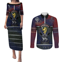 Personalized Norwegian Empire Couples Matching Puletasi and Long Sleeve Button Shirt Ancient Viking Patterns - Wonder Print Shop