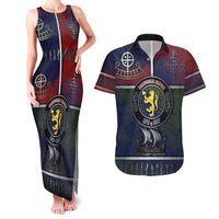 Personalized Norwegian Empire Couples Matching Tank Maxi Dress and Hawaiian Shirt Ancient Viking Patterns - Wonder Print Shop