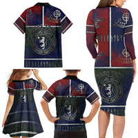 Personalized Norwegian Empire Family Matching Long Sleeve Bodycon Dress and Hawaiian Shirt Ancient Viking Patterns - Wonder Print Shop