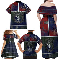 Personalized Norwegian Empire Family Matching Off Shoulder Maxi Dress and Hawaiian Shirt Ancient Viking Patterns - Wonder Print Shop