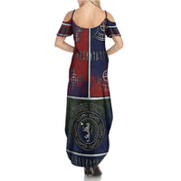 Personalized Norwegian Empire Family Matching Summer Maxi Dress and Hawaiian Shirt Ancient Viking Patterns - Wonder Print Shop