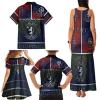 Personalized Norwegian Empire Family Matching Tank Maxi Dress and Hawaiian Shirt Ancient Viking Patterns - Wonder Print Shop