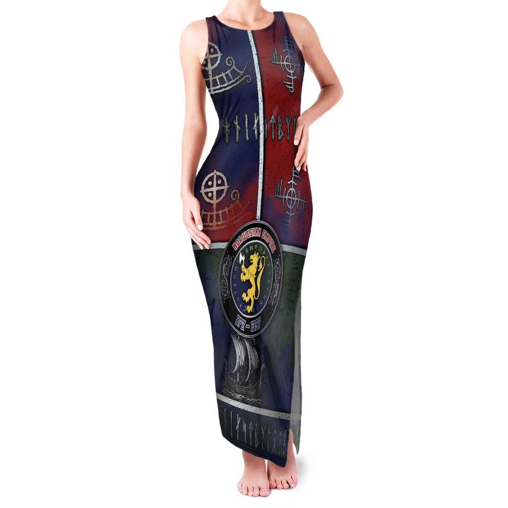 Personalized Norwegian Empire Family Matching Tank Maxi Dress and Hawaiian Shirt Ancient Viking Patterns - Wonder Print Shop