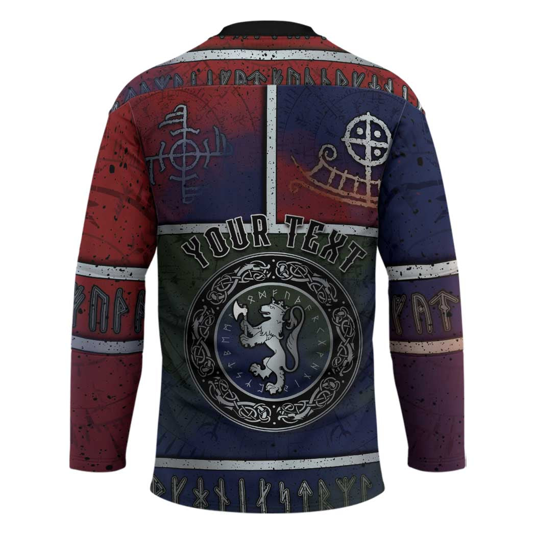 Personalized Norwegian Empire Hockey Jersey Ancient Viking Patterns - Wonder Print Shop
