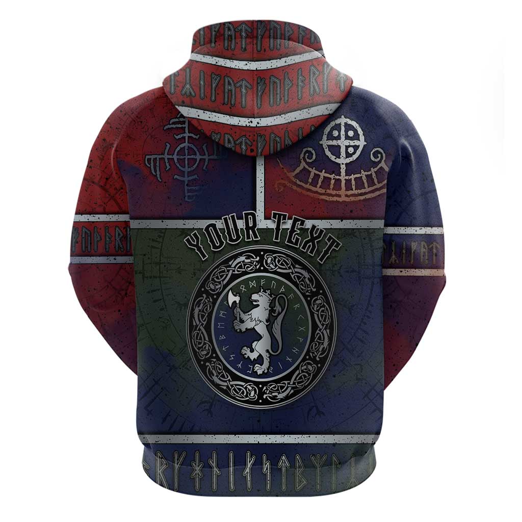 Personalized Norwegian Empire Hoodie Ancient Viking Patterns - Wonder Print Shop
