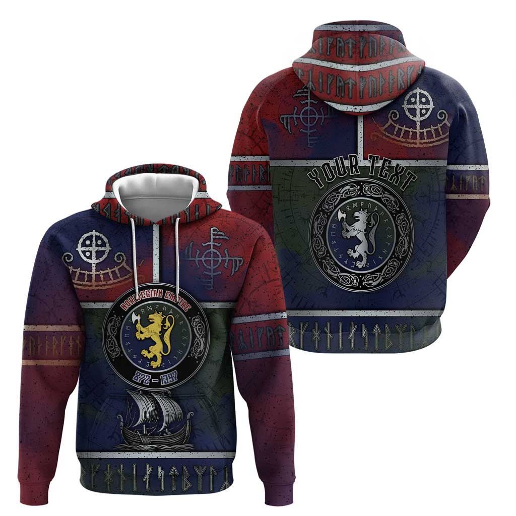 Personalized Norwegian Empire Hoodie Ancient Viking Patterns - Wonder Print Shop