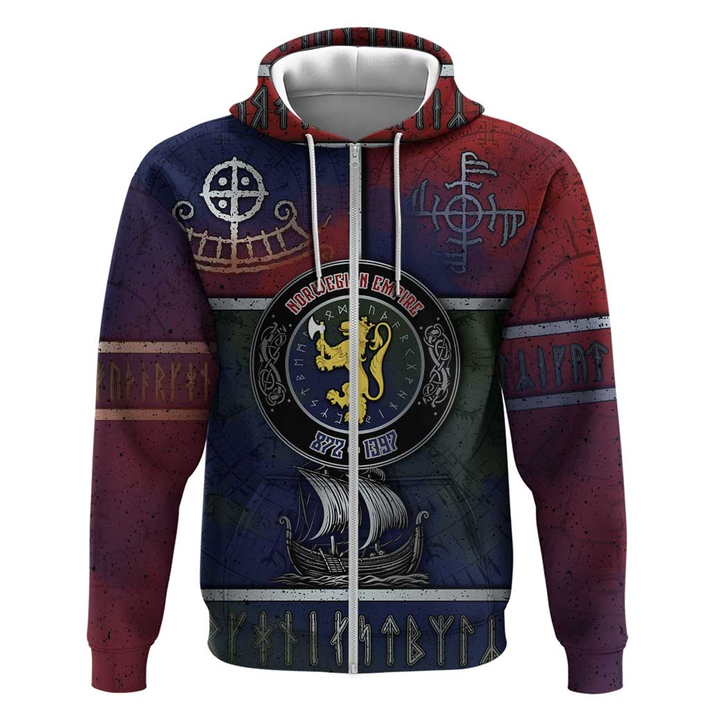 Personalized Norwegian Empire Hoodie Ancient Viking Patterns - Wonder Print Shop