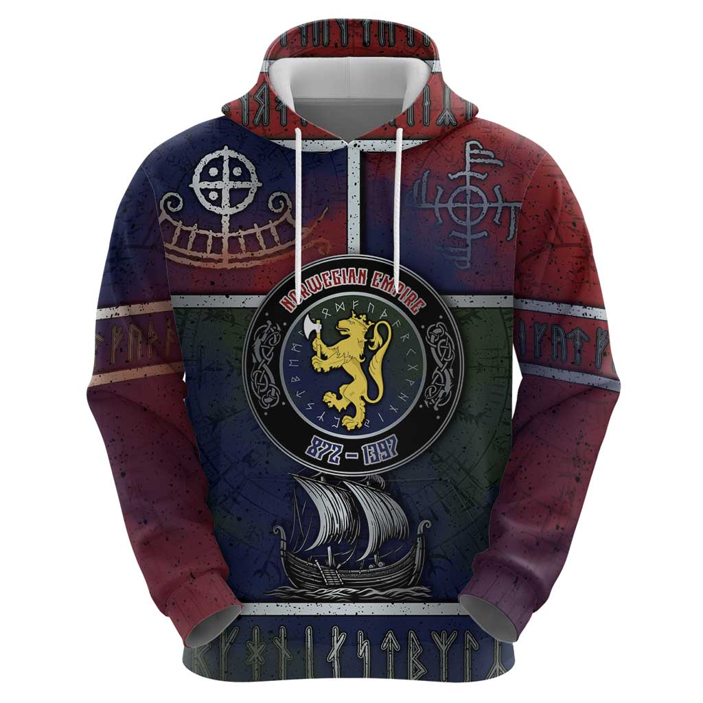 Personalized Norwegian Empire Hoodie Ancient Viking Patterns - Wonder Print Shop