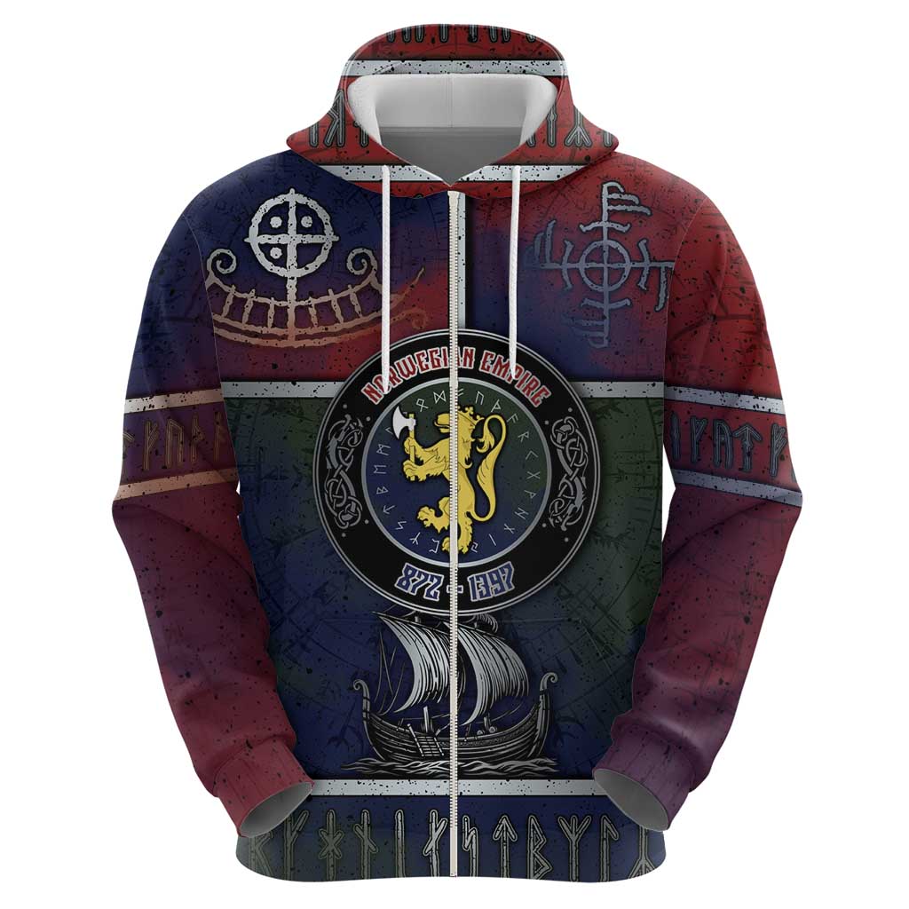 Personalized Norwegian Empire Hoodie Ancient Viking Patterns - Wonder Print Shop