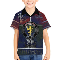 Personalized Norwegian Empire Kid Hawaiian Shirt Ancient Viking Patterns - Wonder Print Shop