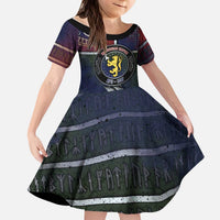 Personalized Norwegian Empire Kid Short Sleeve Dress Ancient Viking Patterns - Wonder Print Shop