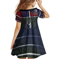 Personalized Norwegian Empire Kid Short Sleeve Dress Ancient Viking Patterns - Wonder Print Shop