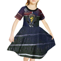 Personalized Norwegian Empire Kid Short Sleeve Dress Ancient Viking Patterns - Wonder Print Shop
