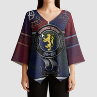 Personalized Norwegian Empire Kimono Sleeve Blouse Ancient Viking Patterns - Wonder Print Shop
