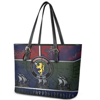 Norwegian Empire Leather Tote Bag Ancient Viking Patterns - Wonder Print Shop