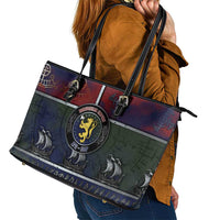 Norwegian Empire Leather Tote Bag Ancient Viking Patterns - Wonder Print Shop