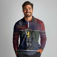 Personalized Norwegian Empire Long Sleeve Polo Shirt Ancient Viking Patterns - Wonder Print Shop