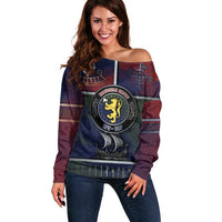 Personalized Norwegian Empire Off Shoulder Sweater Ancient Viking Patterns - Wonder Print Shop