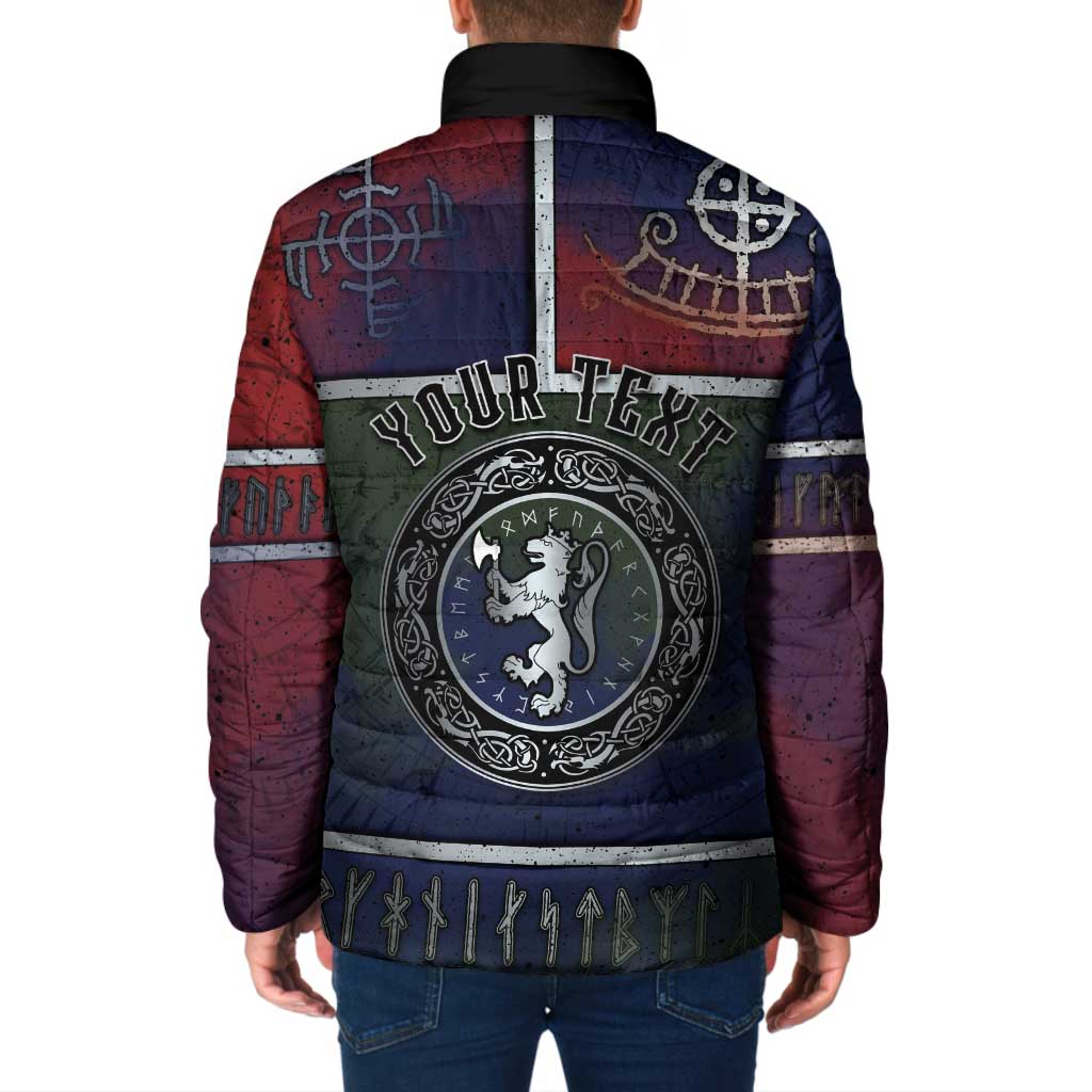 Personalized Norwegian Empire Padded Jacket Ancient Viking Patterns - Wonder Print Shop