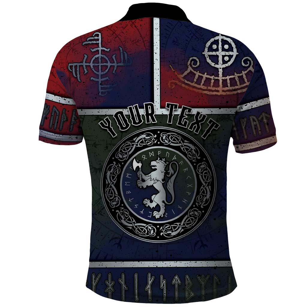 Personalized Norwegian Empire Polo Shirt Ancient Viking Patterns - Wonder Print Shop