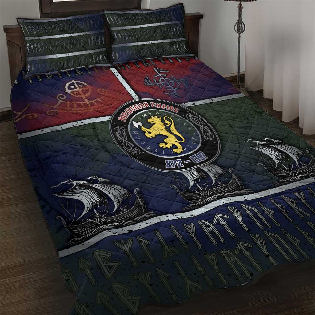 Norwegian Empire Quilt Bed Set Ancient Viking Patterns - Wonder Print Shop