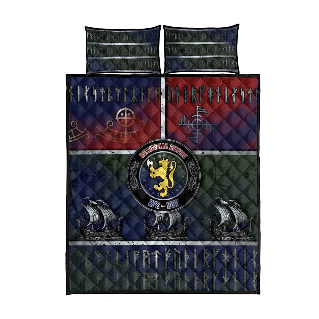 Norwegian Empire Quilt Bed Set Ancient Viking Patterns - Wonder Print Shop