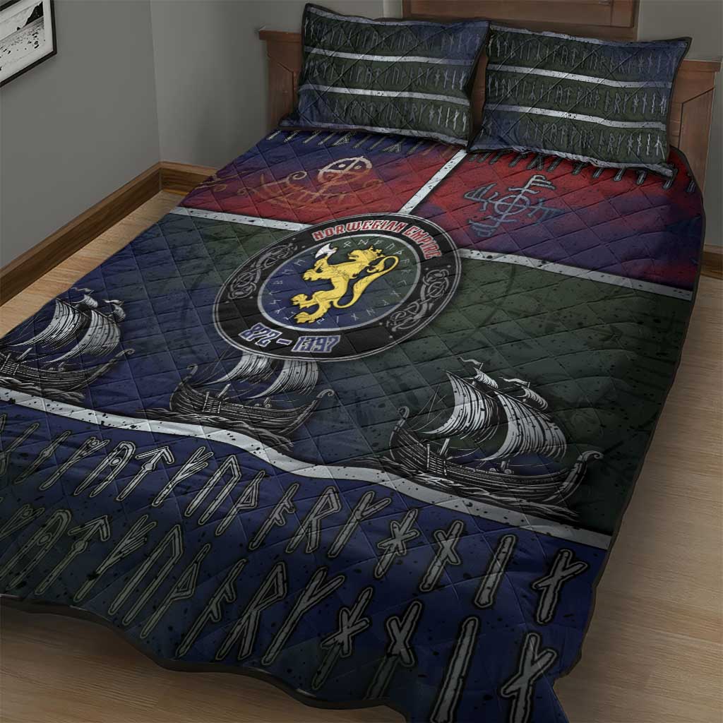 Norwegian Empire Quilt Bed Set Ancient Viking Patterns - Wonder Print Shop