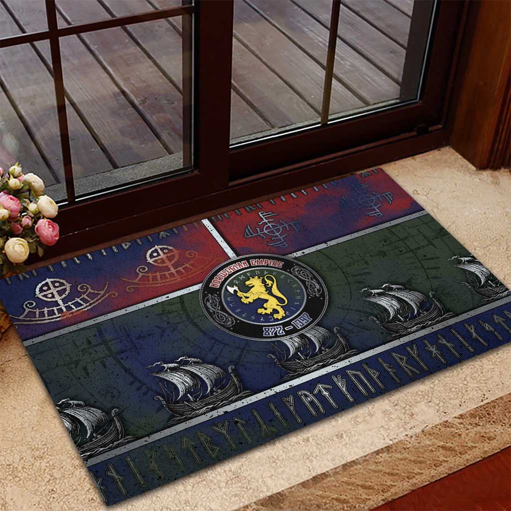 Norwegian Empire Rubber Doormat Ancient Viking Patterns - Wonder Print Shop