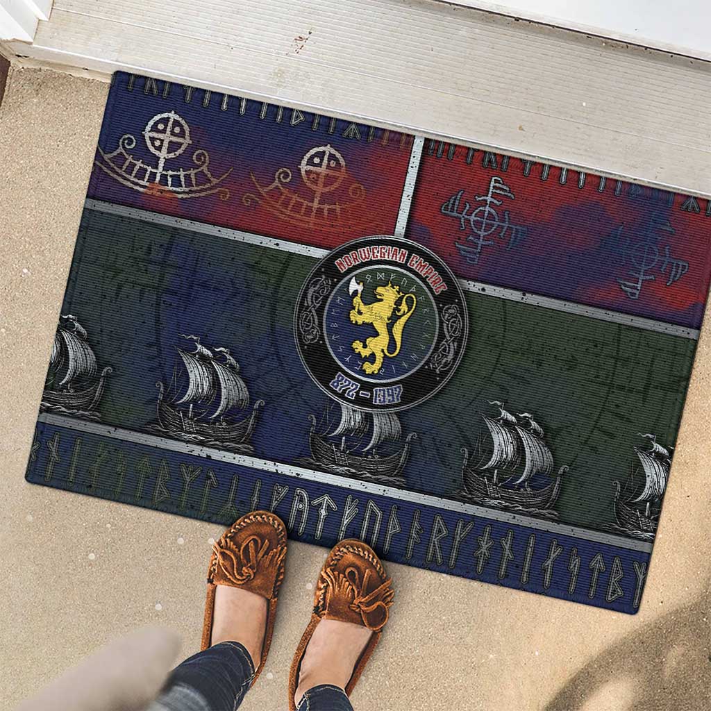 Norwegian Empire Rubber Doormat Ancient Viking Patterns - Wonder Print Shop