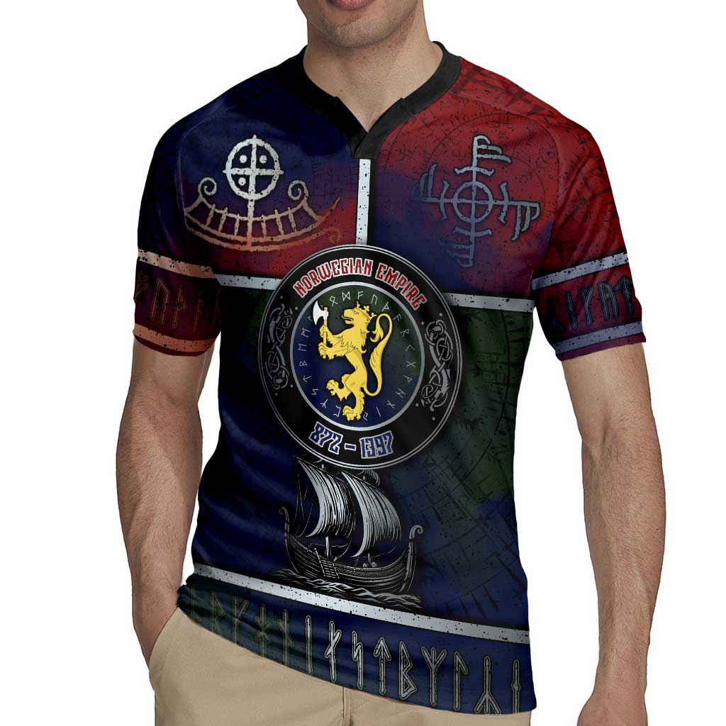 Personalized Norwegian Empire Rugby Jersey Ancient Viking Patterns - Wonder Print Shop