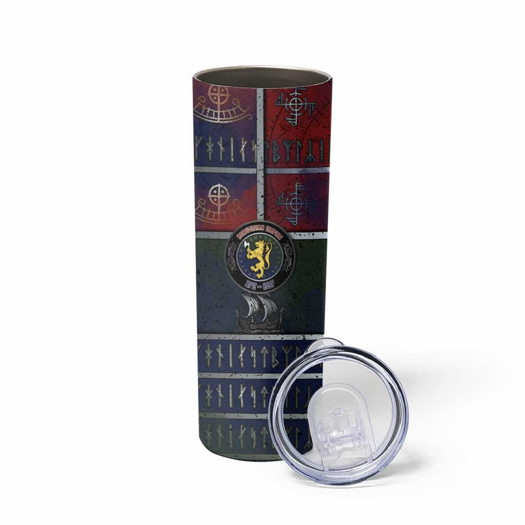 Personalized Norwegian Empire Skinny Tumbler Ancient Viking Patterns - Wonder Print Shop