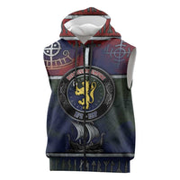 Personalized Norwegian Empire Sleeveless Zip Hoodie Ancient Viking Patterns - Wonder Print Shop
