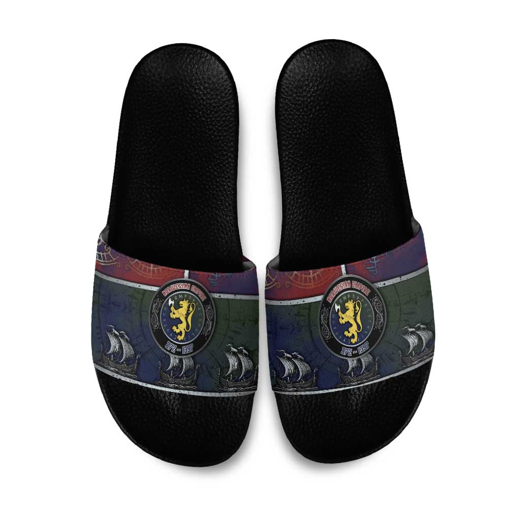 Norwegian Empire Slide Sandals Ancient Viking Patterns - Wonder Print Shop