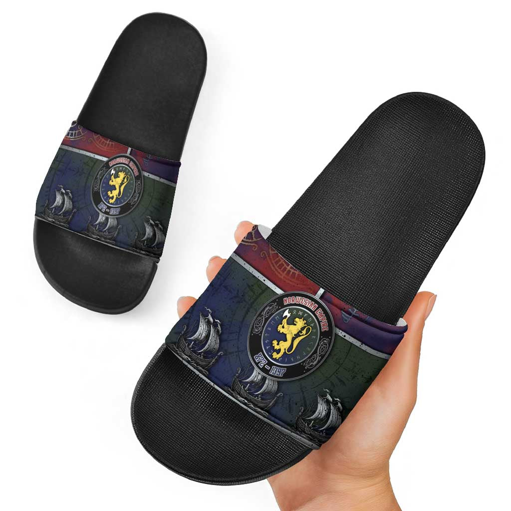 Norwegian Empire Slide Sandals Ancient Viking Patterns - Wonder Print Shop