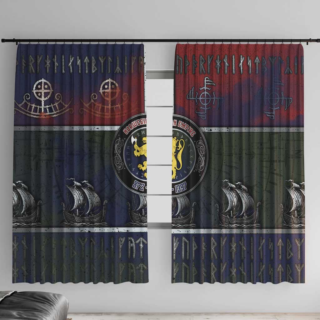 Norwegian Empire Window Curtain Ancient Viking Patterns - Wonder Print Shop